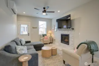 Cozy fireplace