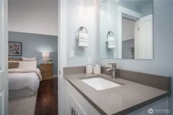 A view looking back into the primary suite.