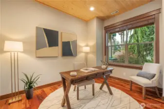 Office adjacent to entry foyer.