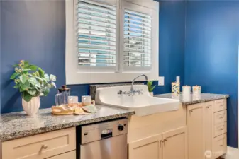 Natural light comes through this north facing window over the sink.