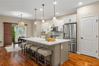 Completely remodeled kitchen with expansive island