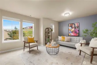 Upstairs bonus can easily be used as a 4th bedroom