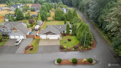 Aerial of corner lot