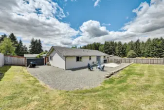 Large flat backyard