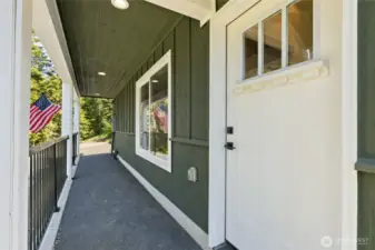 Covered front patio, main entrance to home.