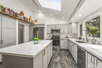 New kitchen with extensive storage