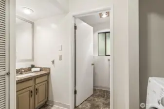 Bath with shower downstairs