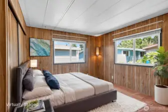 Great primary suite shown here virtually staged.