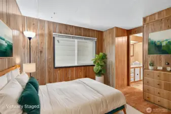 The second bedroom, shown here virtually staged.
