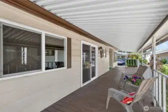 Another view showing the large sliding door to the inside.