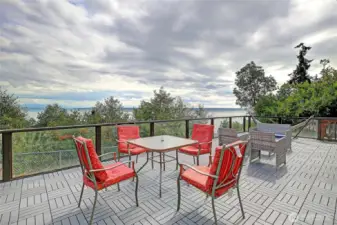 Take in sweeping sound and mountain views, perfect for relaxing and outdoor gatherings.