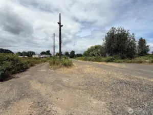 Old power pole on site with (old) meter.