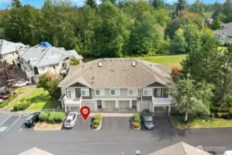 Convenient private parking right in front of your one-car garage, making everyday living simple and stress-free.