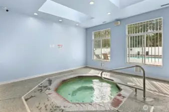 Unwind in the indoor spa beneath a soothing skylight, then during the summer months step outside to the heated outdoor pool.