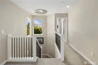 Top of the stairs.