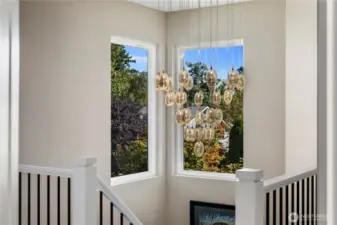 Top of the stairs.