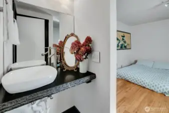 Additional sink nook in primary suite.