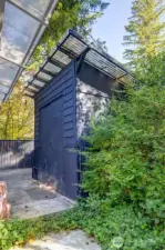 Large wood shed.