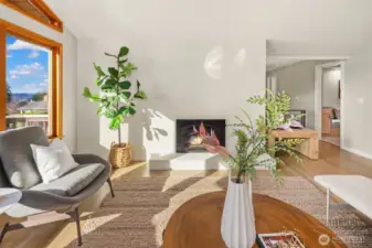 Stunning sucrete fireplace wall