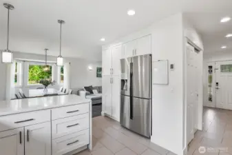 lots of kitchen storage cabinets