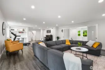 built in shelving and waterproof LVP flooring