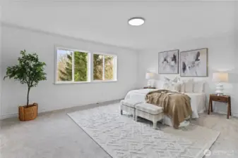 Great Primary bed with stunning territory views and sunsets!