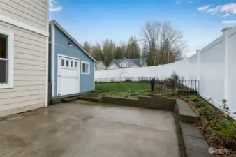 Addition off the patio was used as a private office and music studio.