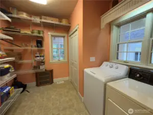 Large walk-in pantry w/ tons of storage and washer and dryer.
