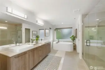 This primary bathroom is like going to the Spa!