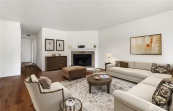 Virtually staged living room