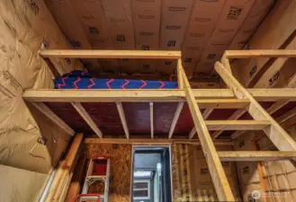 Overhead storage could double as bunk space.