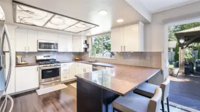 entertain with ease thanks to sliding door access to the patio.