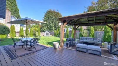 This back deck is perfect for quiet mornings or lively evenings with guests.