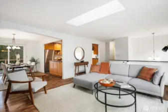 Open, flowing floor plan with plenty of spaces, ideal for living and entertaining.