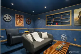 Grab your favorite movie, some popcorn, sit back and enjoy the show! Wiring for speakers or other AV equipment is available in this room!