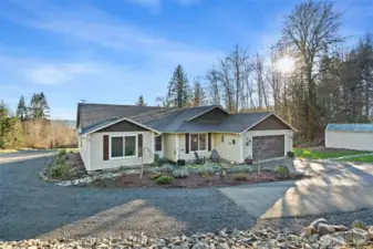 Lots of parking on the left side of the home.