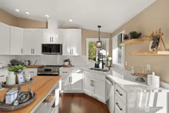 Beautiful kitchen with all LG appliances and kitchen island