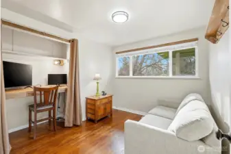 The third bedroom has a desk built into the closet, which makes working from home easy.