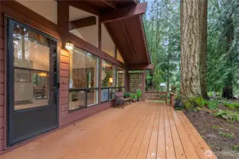 Spacious deck extends the living space outdoors, ideal for relaxing or entertaining.