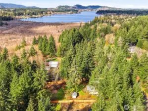 BLACK LAKE - Above. (Access is nearby...). 8127 Jamieson House and Fenced Area is on the bottom of the photo.