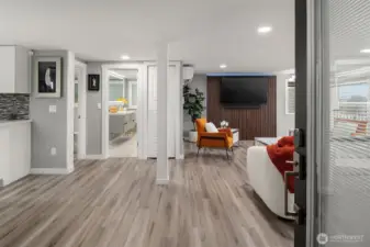 Entrance on main level through the carport.