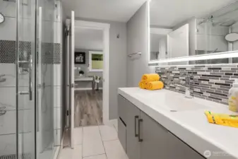 3/4 updated bath on main level.