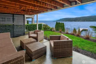 Walk right out to the covered patio and relax to take in the views.