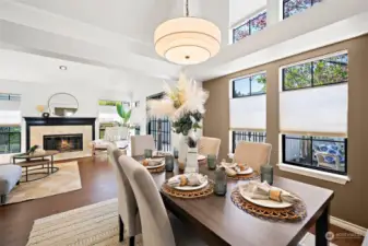Seamless transition from living to dining room, perfect for entertaining.