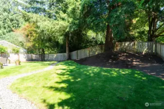 Privacy at its best, in this completely fenced yard that backs onto open space