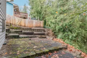 Terraced back yard ...