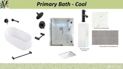 Primary bath finishes.Provided for general reference.