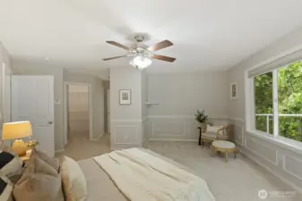 Spacious primary suite with it's own deck!