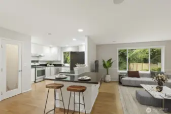 Virtually-Staged Off the kitchen...the gathering room!