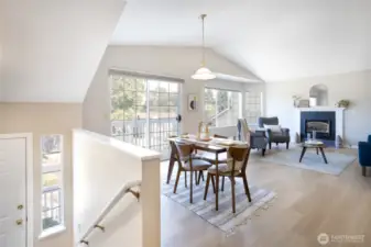 Open and bright living/dining space.